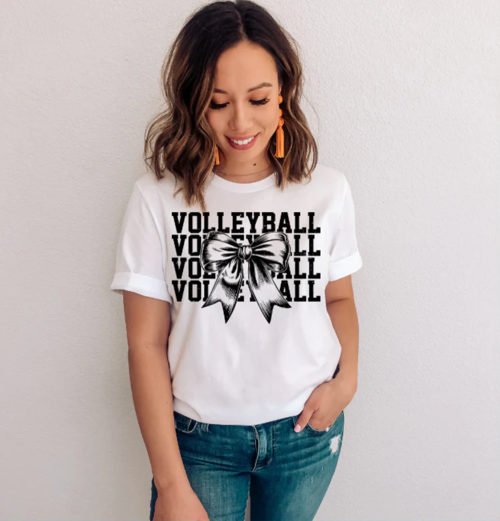 Volleyball bow tee